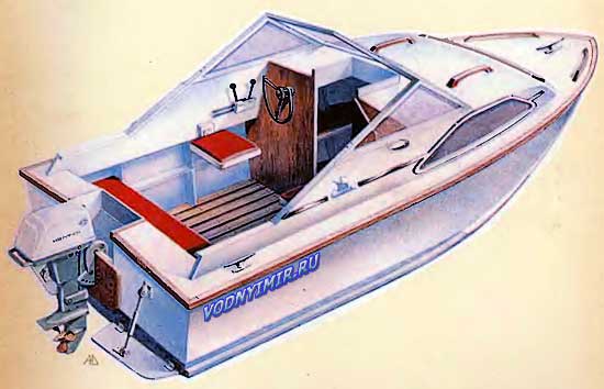Mini-boat Argo-73. Cabin boat project for self-construction