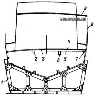 12.5-meter boat hull section