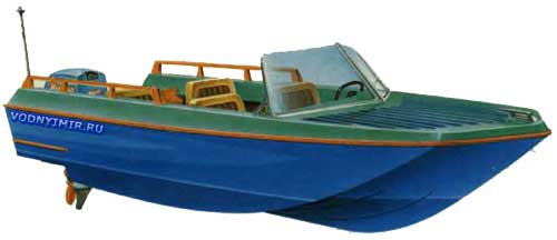 Project and drawings of a seaworthy motor boat  motorboat for large reservoirs