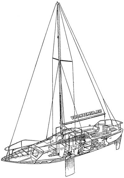 General arrangement of the gliding motor sailboat V-5