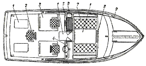 Layout of the fishing boat Tornament Fisherman